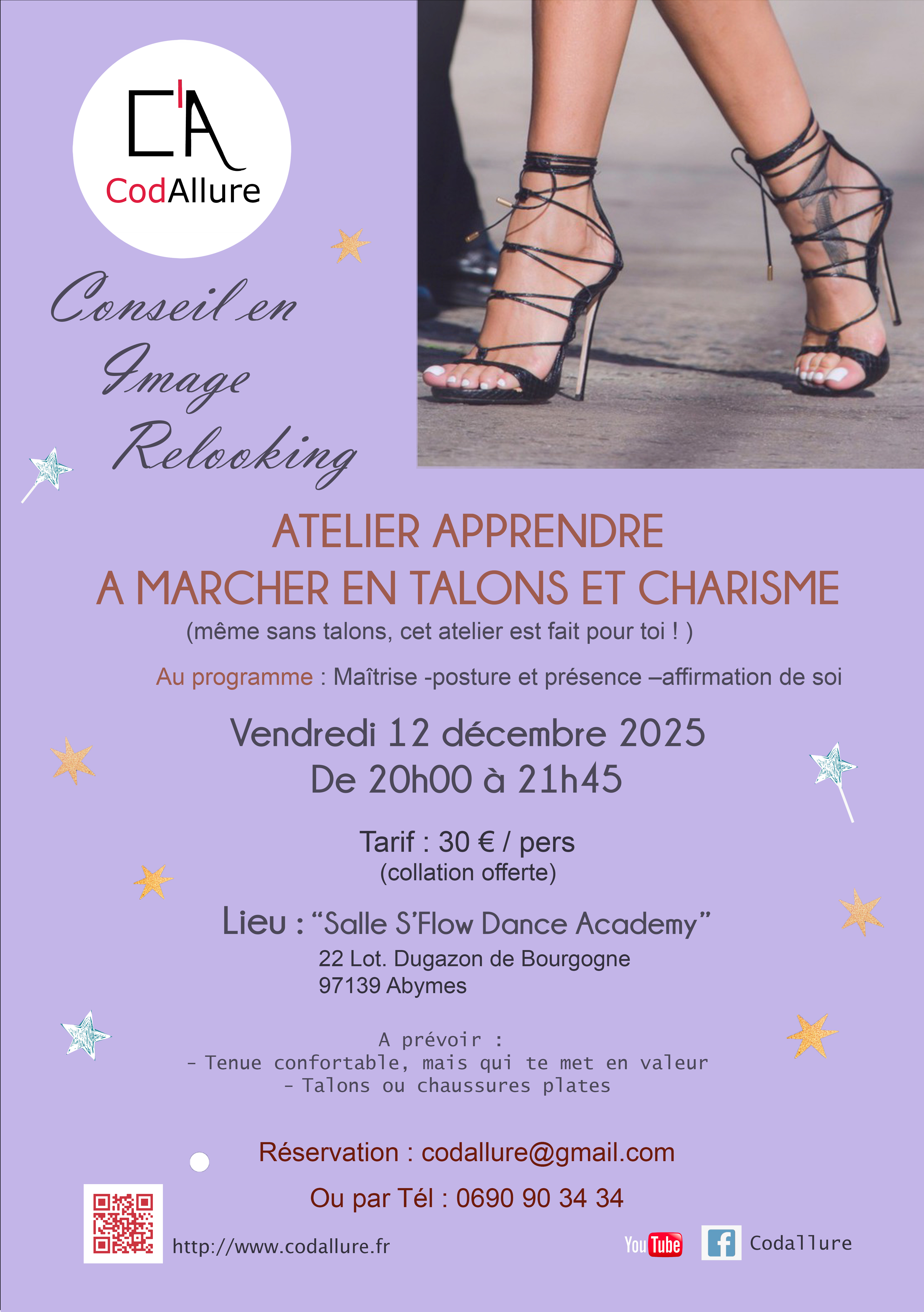 Atelier 'Apprendre à marcher en talons et charisme'
